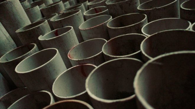 PVC pipes.